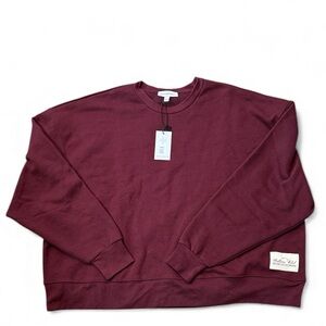 We Wore What CrewNeck Sweatshirt Wellness Club Fleece Maroon XXL NWT